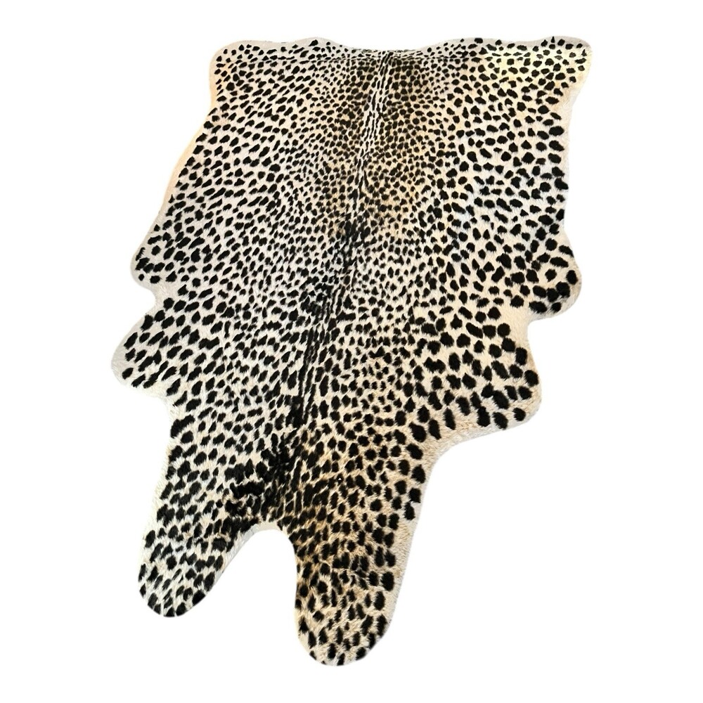 Erin Gates Momeni Acadia ACA02 Leopard Print Area Rug 5x8 with Custom Pad